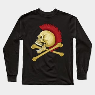 Mohawk skull cross bones Long Sleeve T-Shirt